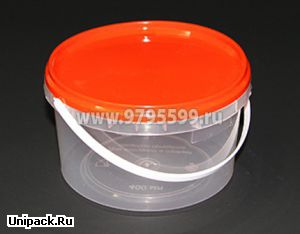 Ведро пластиковое 0,4 л, с контрольным замком