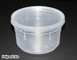 Полипропиленовая пластиковая банка для меда, творога, сметаны и пр (430 мл)