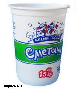 Стакан 95/500/5 РР под сметану  с печатью под запайку