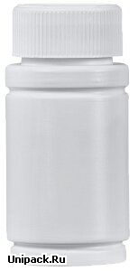Банка для упаковки таблеток и драже с резьбовой крышкой и защитой от детей вместимостью 80 мл