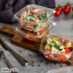 Пластиковые пищевые контейнеры - Контейнер ЮПК-1212, 375 мл, 126*126*51 мм