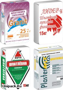 Мешки бумажные закрытые крафт для фасовки шпатлевки