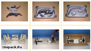 Защитные вкладыши и ложементы Instapak для автомобильной светотехники