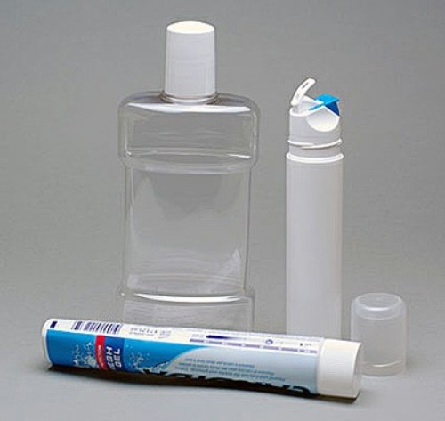 Диспенсер для зубной пасты и флакон для ополаскивателя